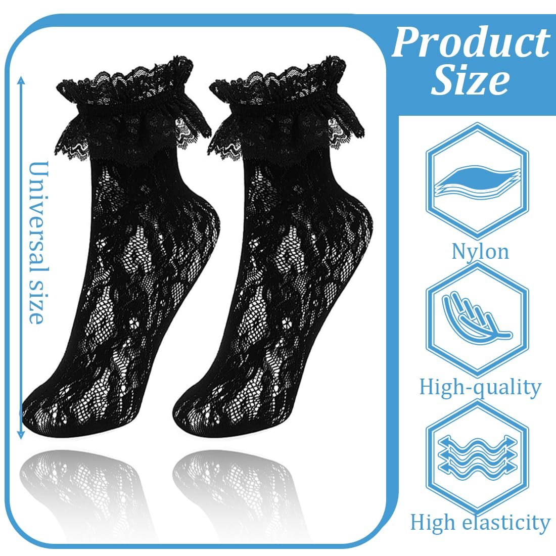 Носки Женские Кружевные, набор 2 пары, фото №2