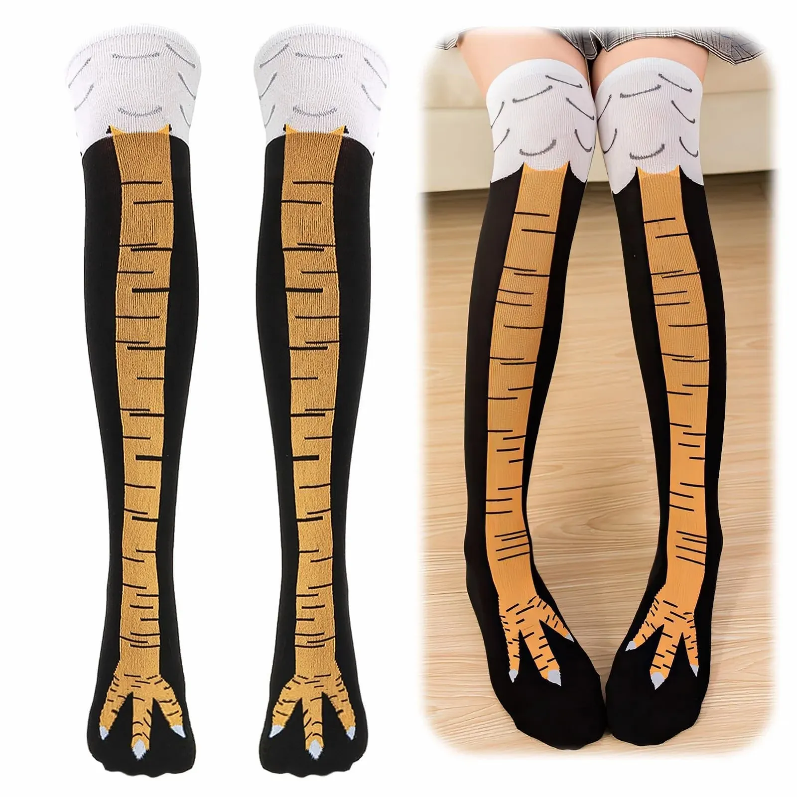 Шкарпетки з курячими лапами, Чорний, M, фото №1