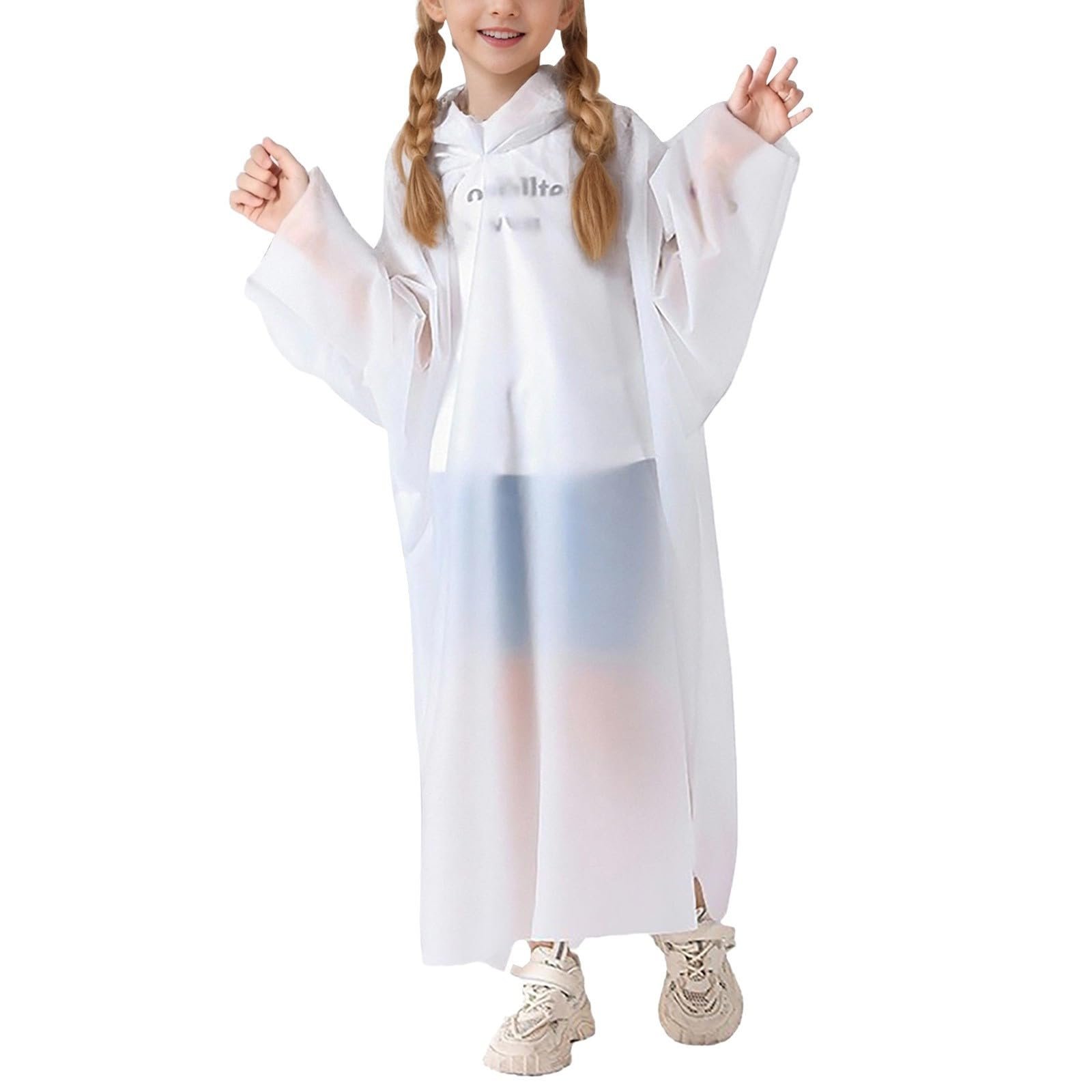 Детский дождевик M Девочки Мальчики Для Кемпинга Дождевая Куртка Для Отдыха Тонкая Мягкая Ткань с Капюшоном Однотонный Для Дождливой И Слякотной Погоды, фото №1