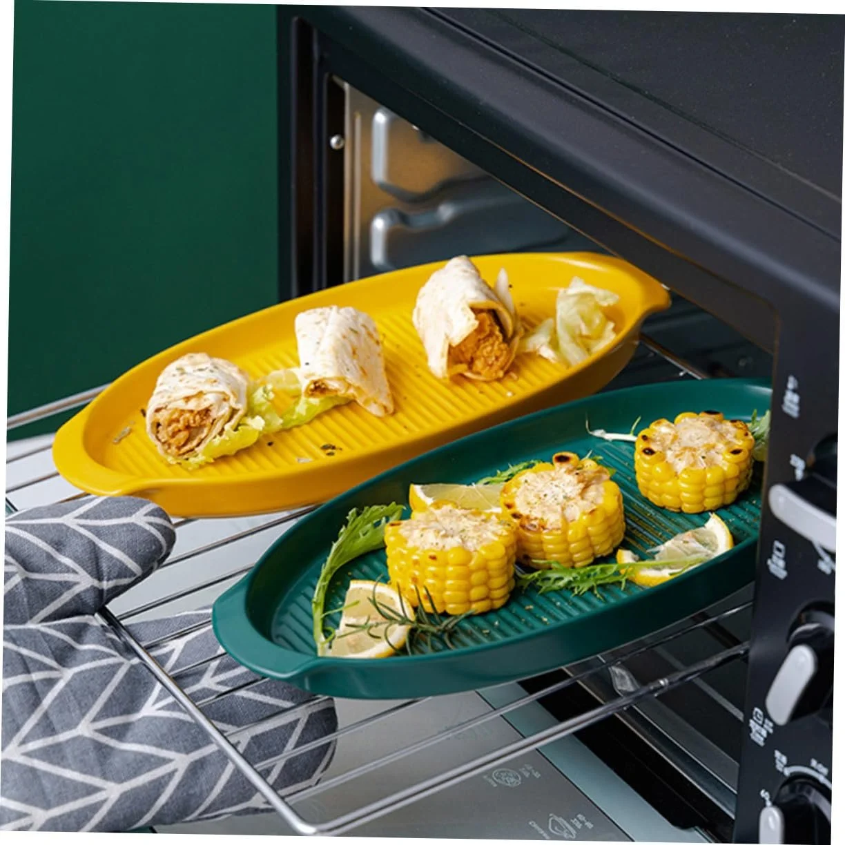 Форма для запекания керамическая Cabilock Овальная с ручками Желтая, фото №9