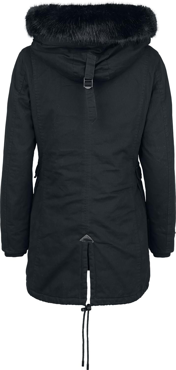 Женская зимняя куртка Black Premium by EMP Черный со съемным воротником из искусственного меха, фото №2