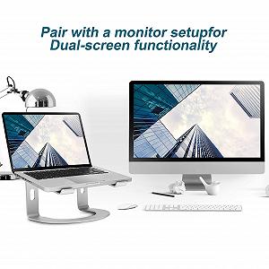 Подставка для ноутбука Konsol: Съемная с вентиляцией, портативная подставка для ноутбука, совместимая с ноутбуками 10-15,9 дюймов MacBook, HP, Dell, Lenovo, Samsung, Acer, Huawei Серебристая изогнутая synthetic.ua - Фото 1