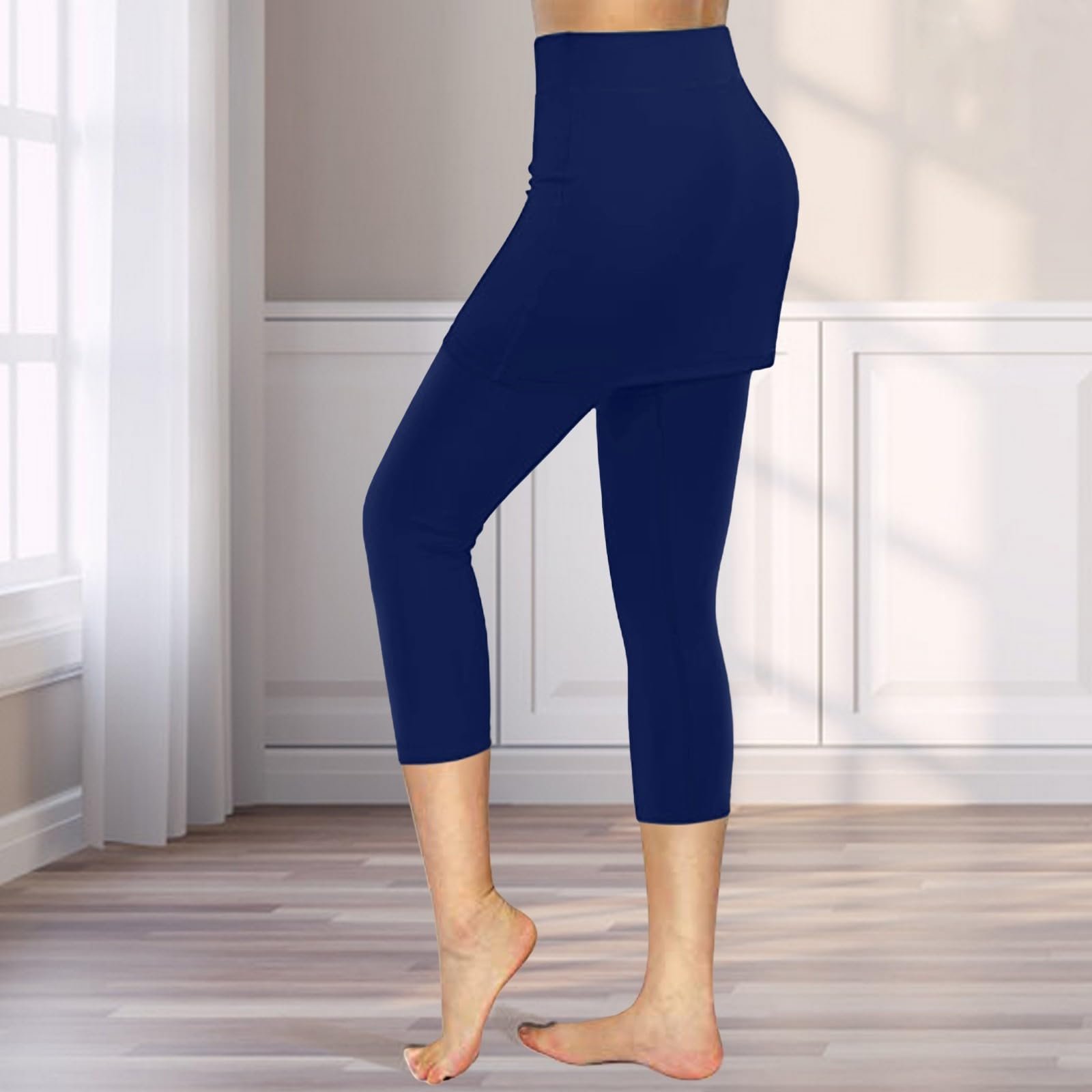 Шорты 3/4 для женщин Capri хлопковые с высокой талией, спортивные, фото №4