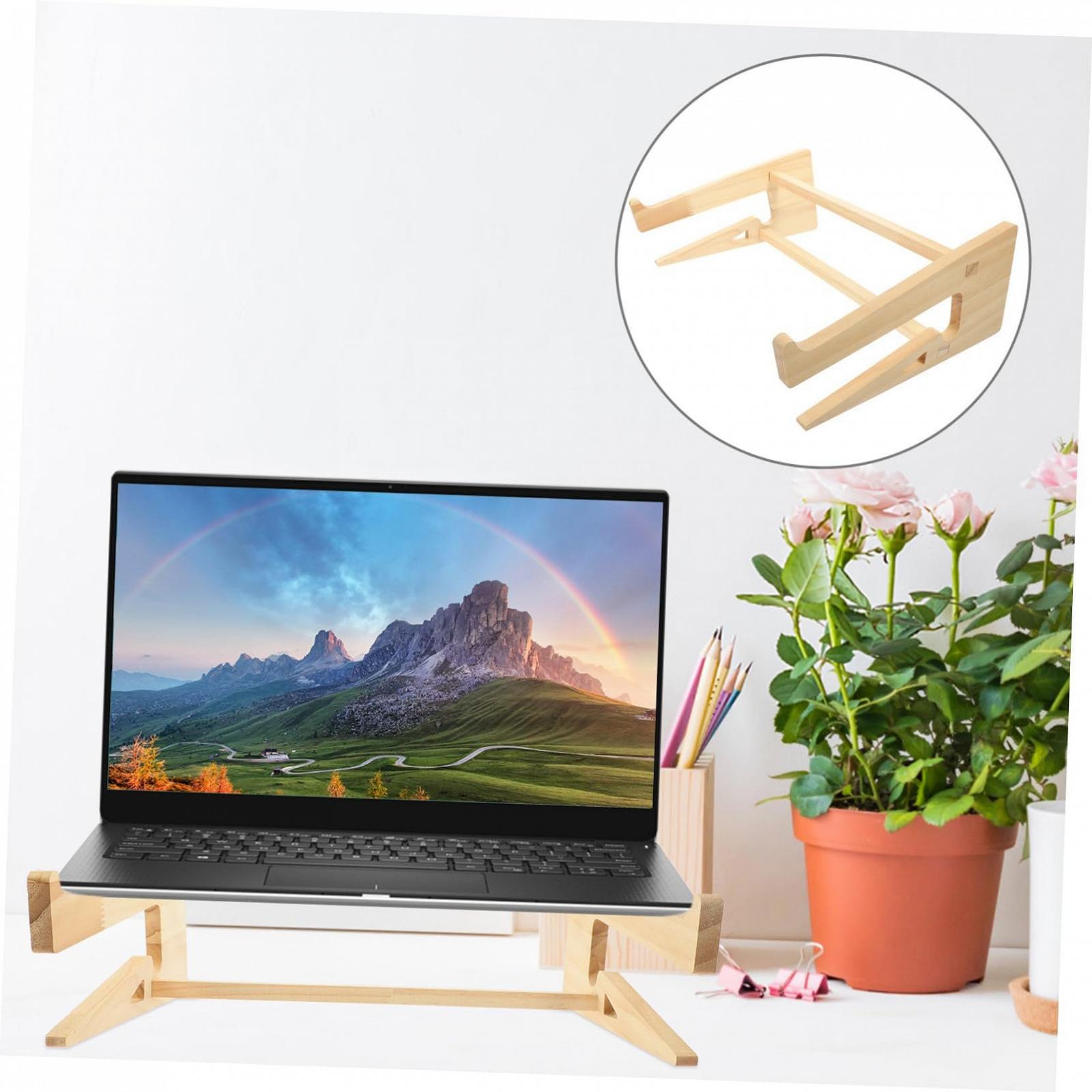 Підставка для ноутбука дерев'яна Gatuida з отворами для кабелів, фото №5