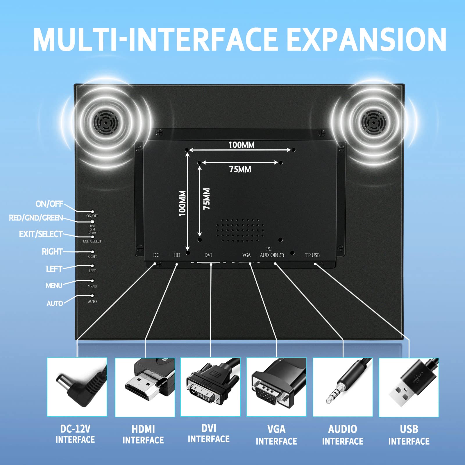 Монитор VSDISPLAY Промышленный Сенсорный 15 дюймов Dual Speakers 38.1 см 1024 x 768 HD 400 nit IPS, фото №3
