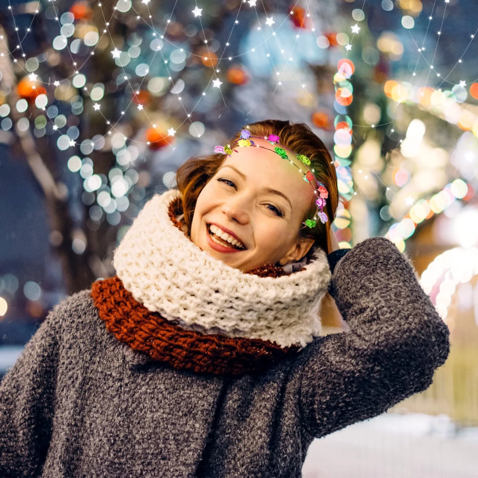 Вінок для волосся Vegena LED Квітковий Різнокольоровий, фото №4 Вінок для волосся Vegena LED Квітковий Різнокольоровий, фото №4