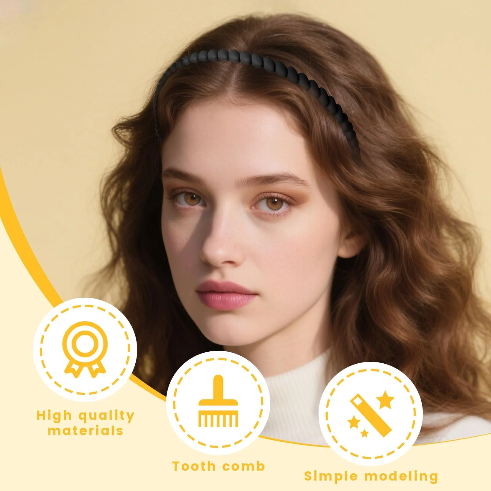 Обруч VelvetGlow з зубчиками для жінок, нековзкий, фото №4 Обруч VelvetGlow з зубчиками для жінок, нековзкий, фото №4