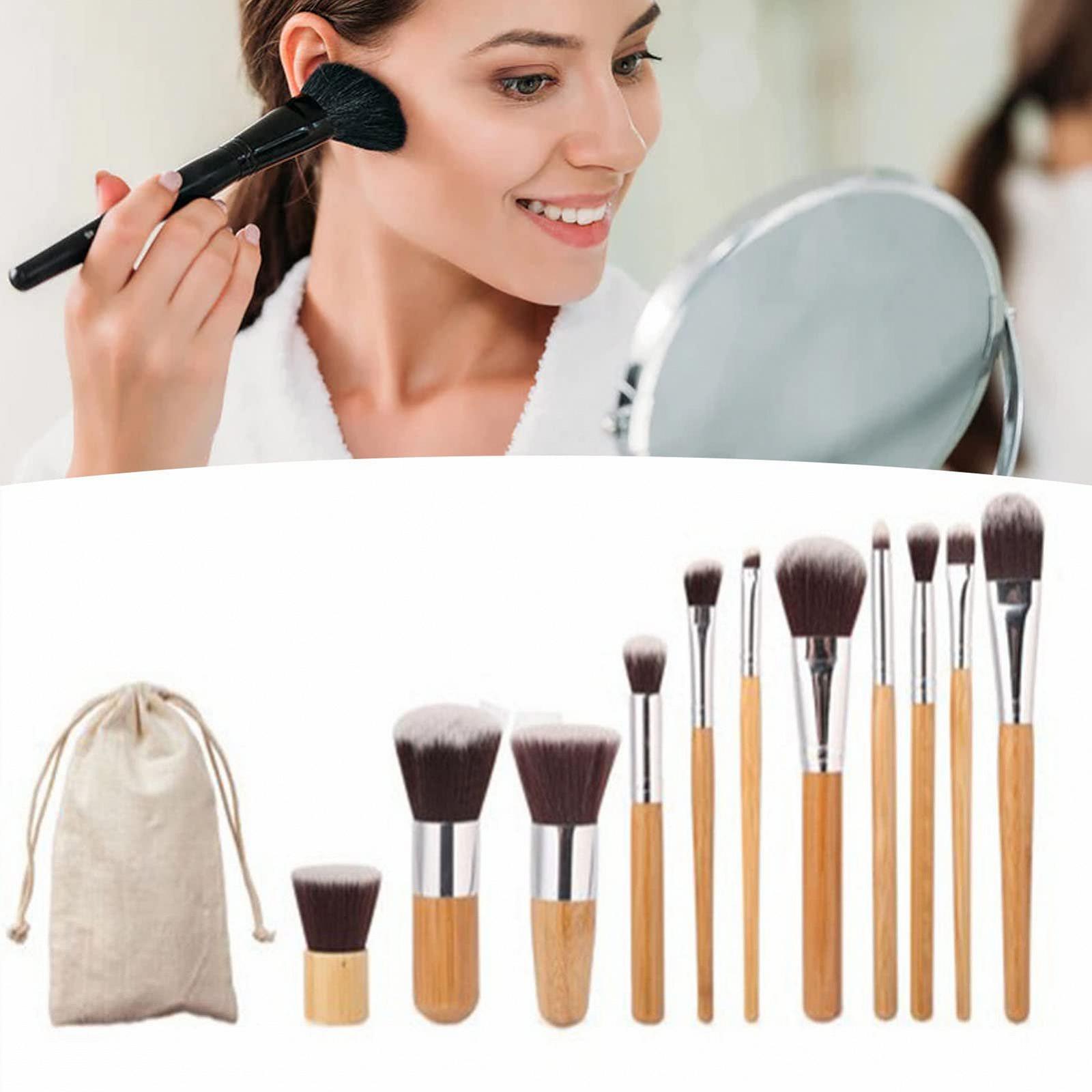 Набор кистей для макияжа Verdant Touch, 11 шт. с тканевым мешком, фото №5