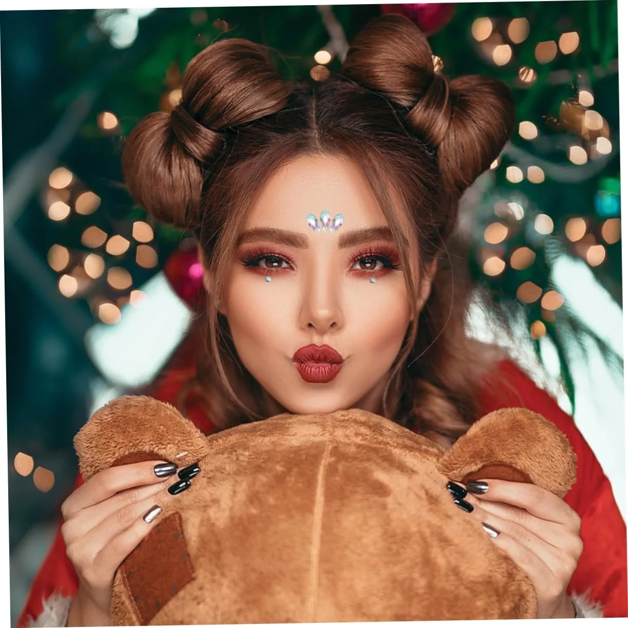 Стразы для ногтей FRCOLOR 9 листов, хрустальные драгоценные камни, наклейки со стразами для лба, разноцветные украшения для тела, лепестки для лица, фото №7