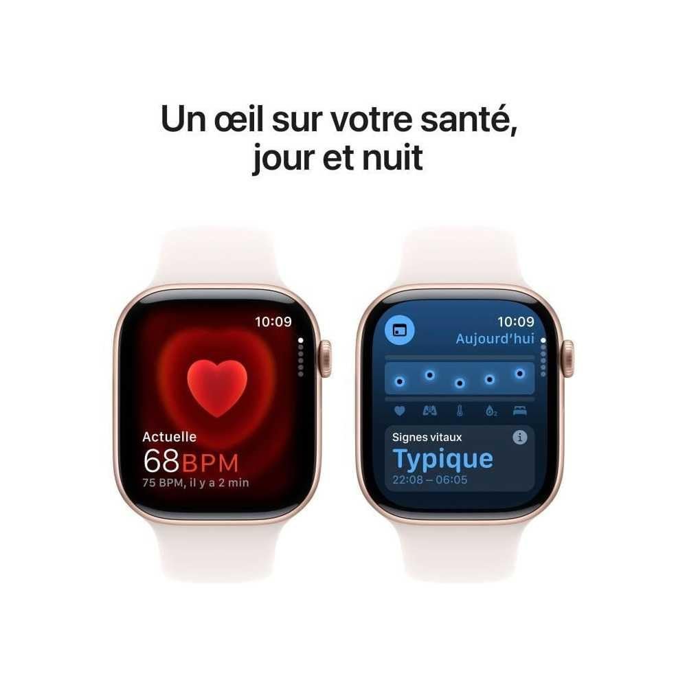 Смарт-годинник Apple Series 10 (GPS 46мм) Рожеве Золото Алюмінієвий Корпус Блідо-рожевий Спортивний Ремінець, фото №5