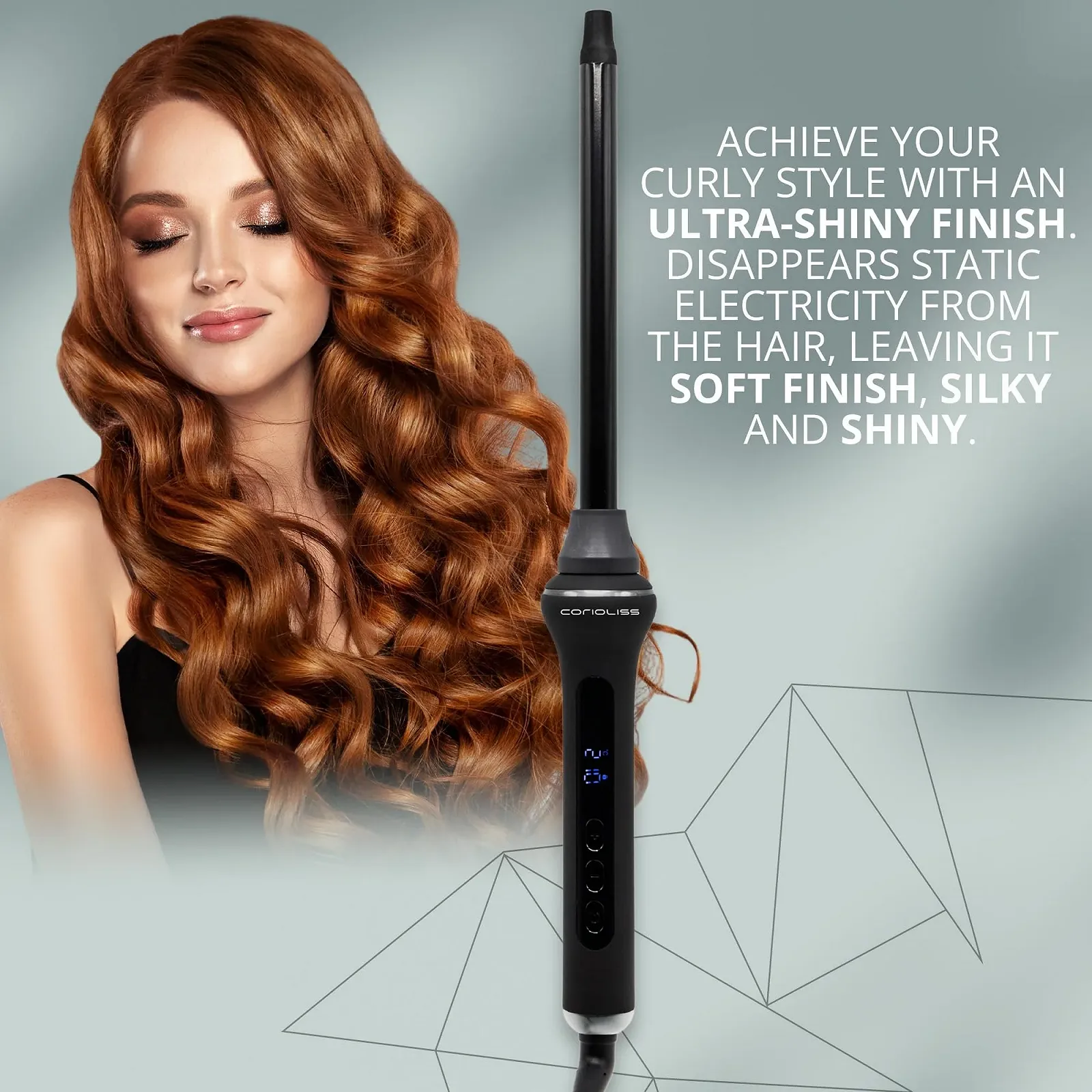 Плойка для волос Corioliss Style Stick цифровая 13 мм керамика и турмалин Черный Soft Touch, фото №7 Плойка для волос Corioliss Style Stick цифровая 13 мм керамика и турмалин Черный Soft Touch, фото №7