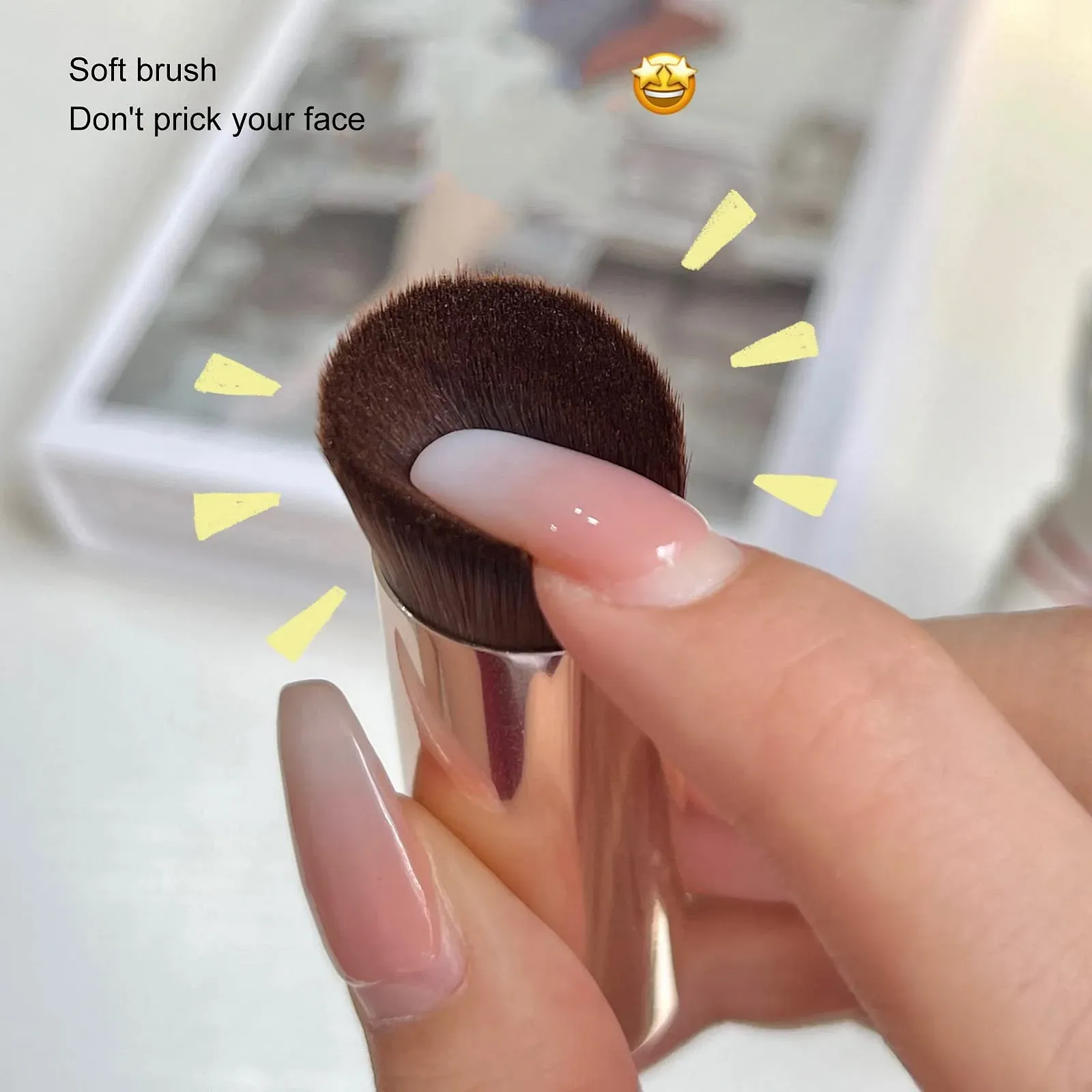 Пензлі для макіяжу з косою голівкою Traceless Flat Oblique з металевою ручкою, фото №4