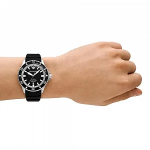 Часы Emporio Armani мужские, кварцевый механизм, корпус 42 мм, нержавеющая сталь, кожаный или силиконовый ремешок synthetic.ua - Фото 1