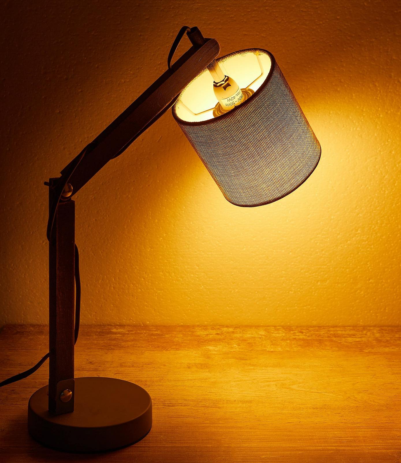 Настільна лампа BRUBAKER Reading Lamps 52 см дерев'яний кронштейн Сіра, фото №4