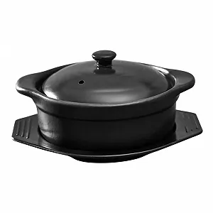 Керамическая кастрюля с крышкой 1.26 л с двойной ручкой антипригарная термостойкая - Фото 1