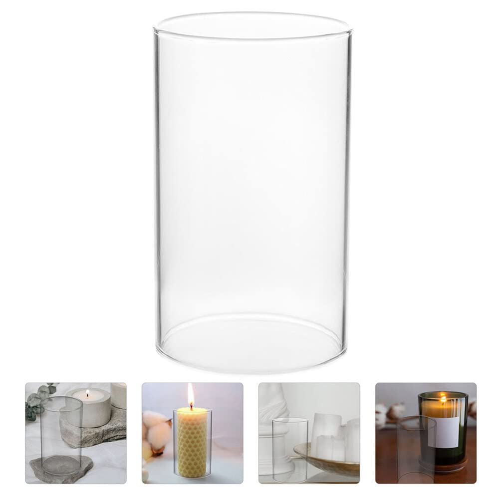Подсвечник Ciieeo Shade Glass Cylinder Bottomless Cylinder Sleeve Hurricane Chimney Pipe Candle Cover Стекло High Borosilicate, фото №5