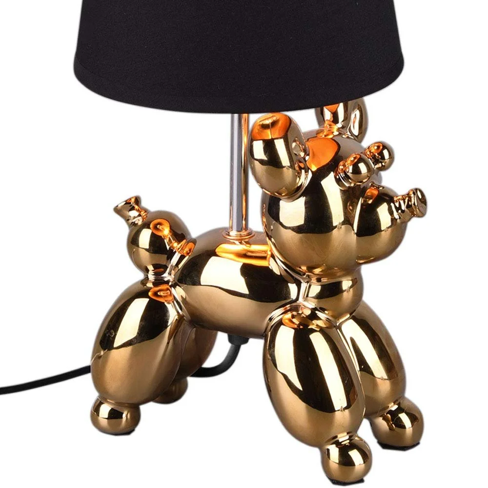 Настільна лампа Reality Leuchten Bello R50241079 керамічна тканинний абажур 1x E14 Золотий/Чорний, фото №3