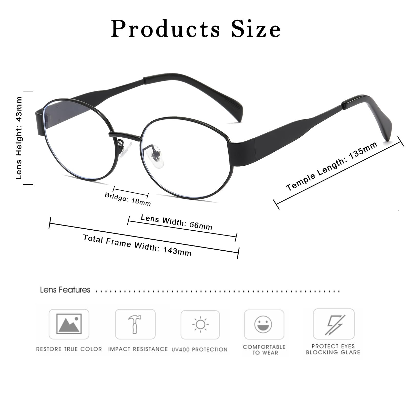 Солнцезащитные очки Oval Retro Long Keeper Металл Vintage UV400, фото №4