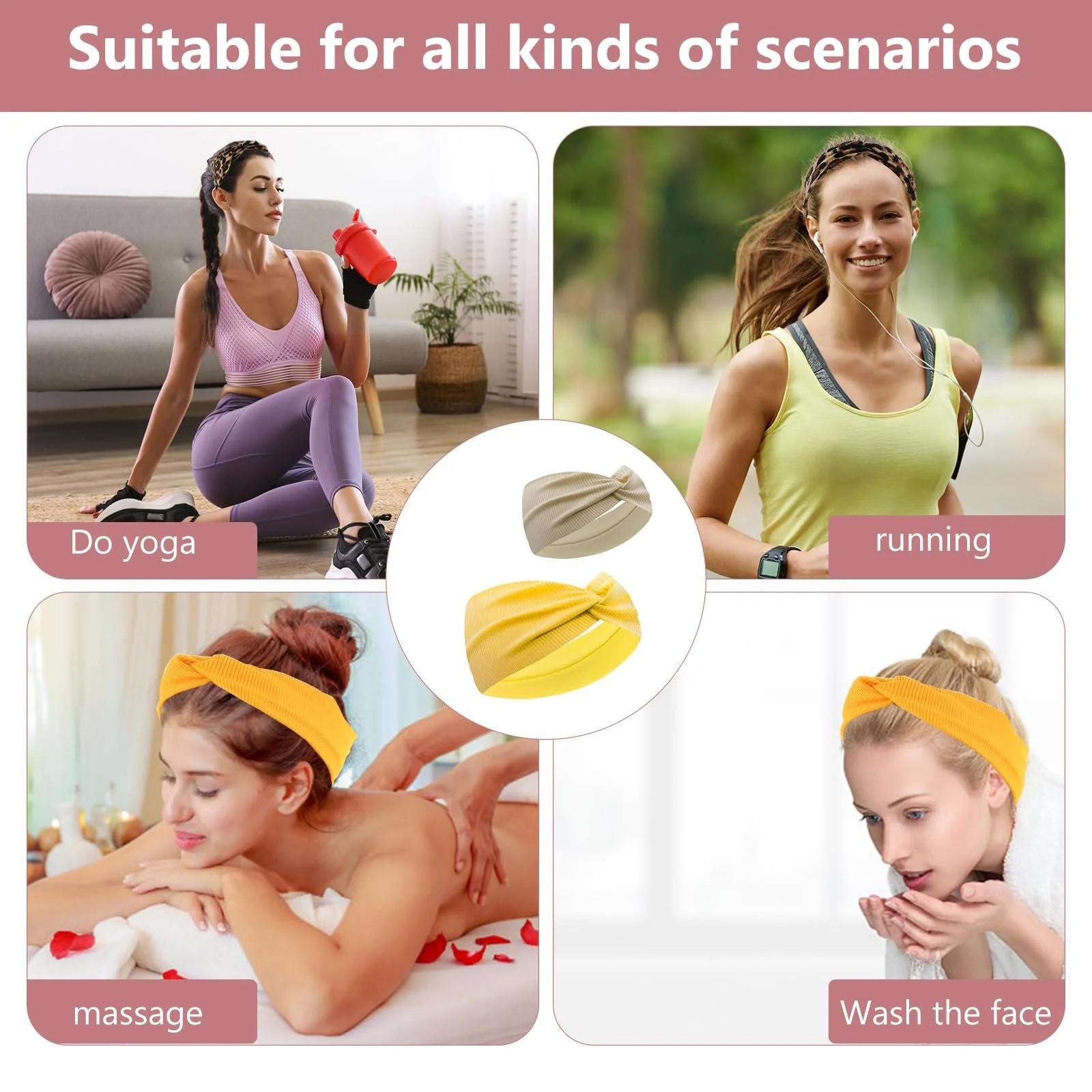Набір з 7 еластичних пов'язок на голову для жінок, фото №4 Набір з 7 еластичних пов'язок на голову для жінок, фото №4