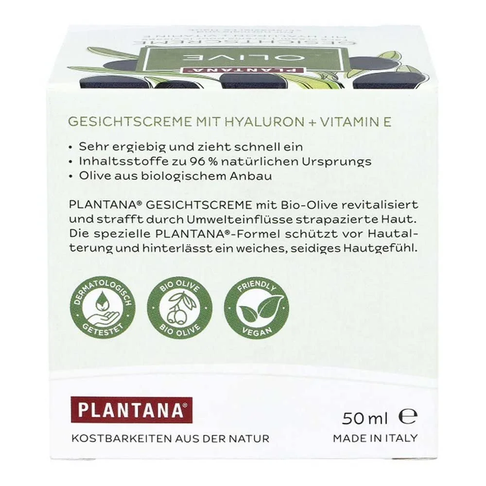 Крем для обличчя PLANTANA Olive Hyaluronic & Vitamin E оливковий з гіалуроновою кислотою та вітаміном E 50 мл, фото №4