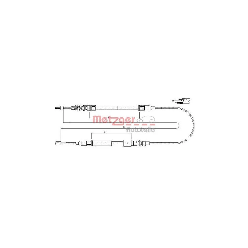 Трос стояночного тормоза METZGER 11.5762 для OPEL задний левый, фото №1