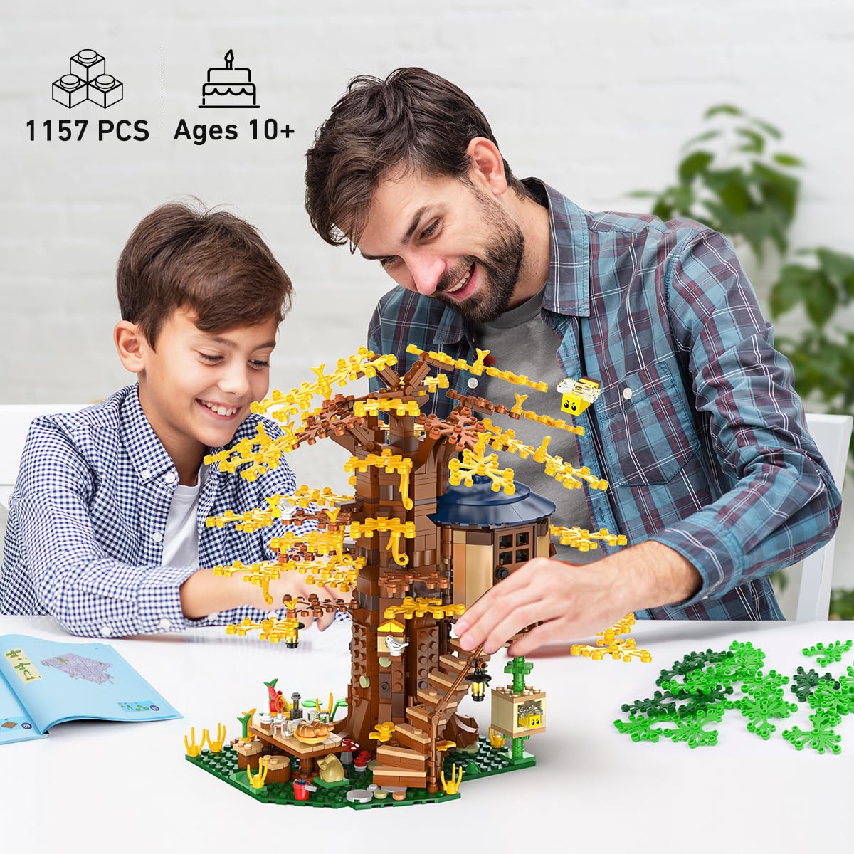 Конструктор INSOON 4 в 1 Flower Tree House з LED підсвіткою, 1157 елементів, фото №4