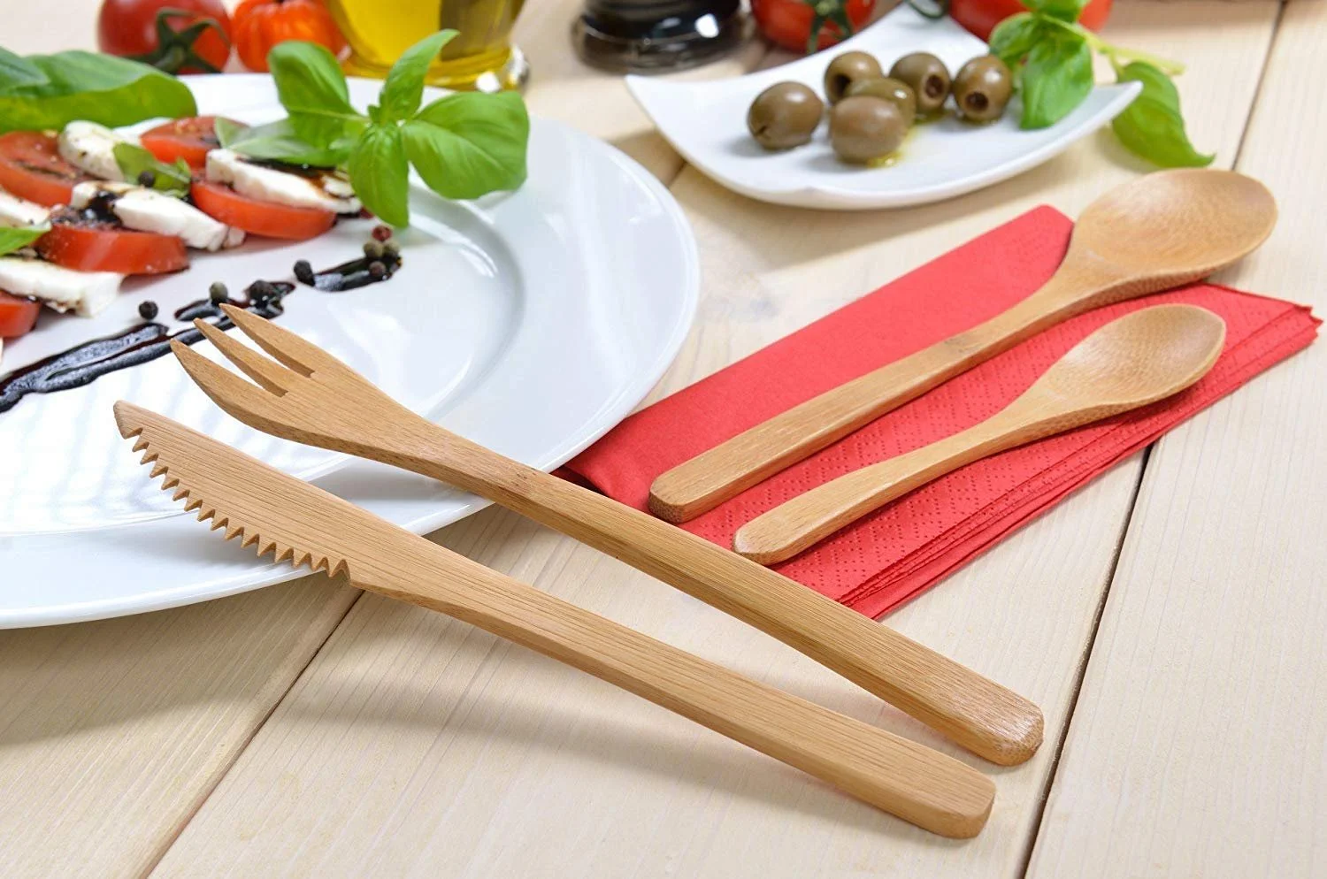 Набір столового приладдя GRÄWE, 41 предмет для 10 осіб, дерев'яне столове приладдя в бамбуковій коробці, екологічно чисте, біорозкладне, фото №4 Набір столового приладдя GRÄWE, 41 предмет для 10 осіб, дерев'яне столове приладдя в бамбуковій коробці, екологічно чисте, біорозкладне, фото №4