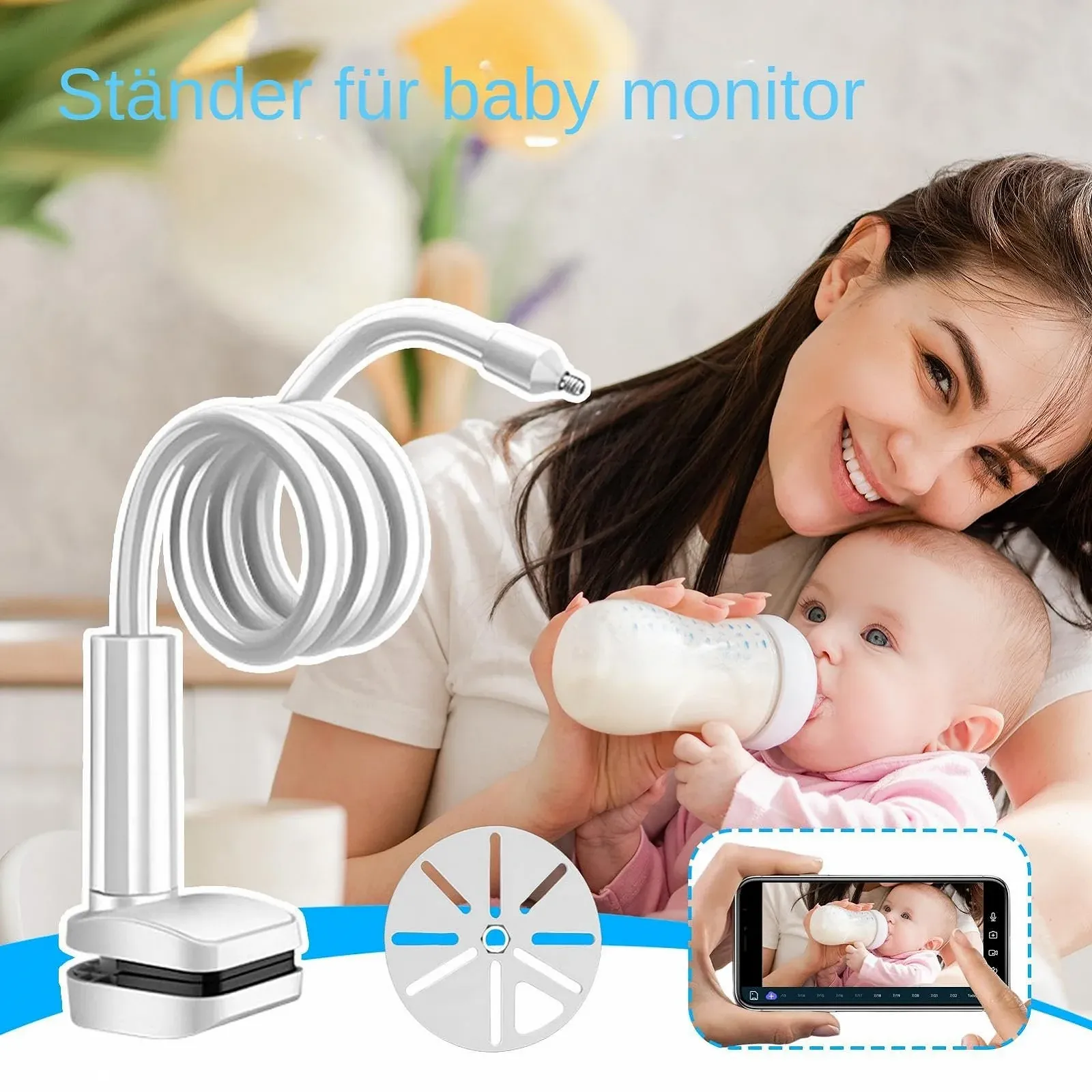 Тримач для відеоняні Baby Monitor Clip Holder Гнучкий кронштейн із затискачем для меблів, фото №6