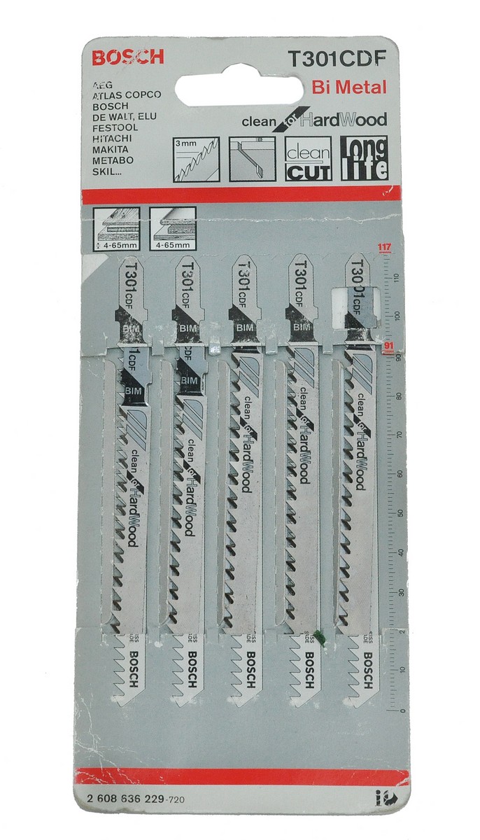 Пілка для Bosch T301CDF 5шт по дереву 2608636229 арт.pilset058, фото №1 Пілка для Bosch T301CDF 5шт по дереву 2608636229 арт.pilset058, фото №1