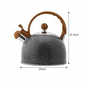 Чайник з нержавіючої сталі Чорний з дерев'яною ручкою 2.5 л synthetic.ua - Фото 1