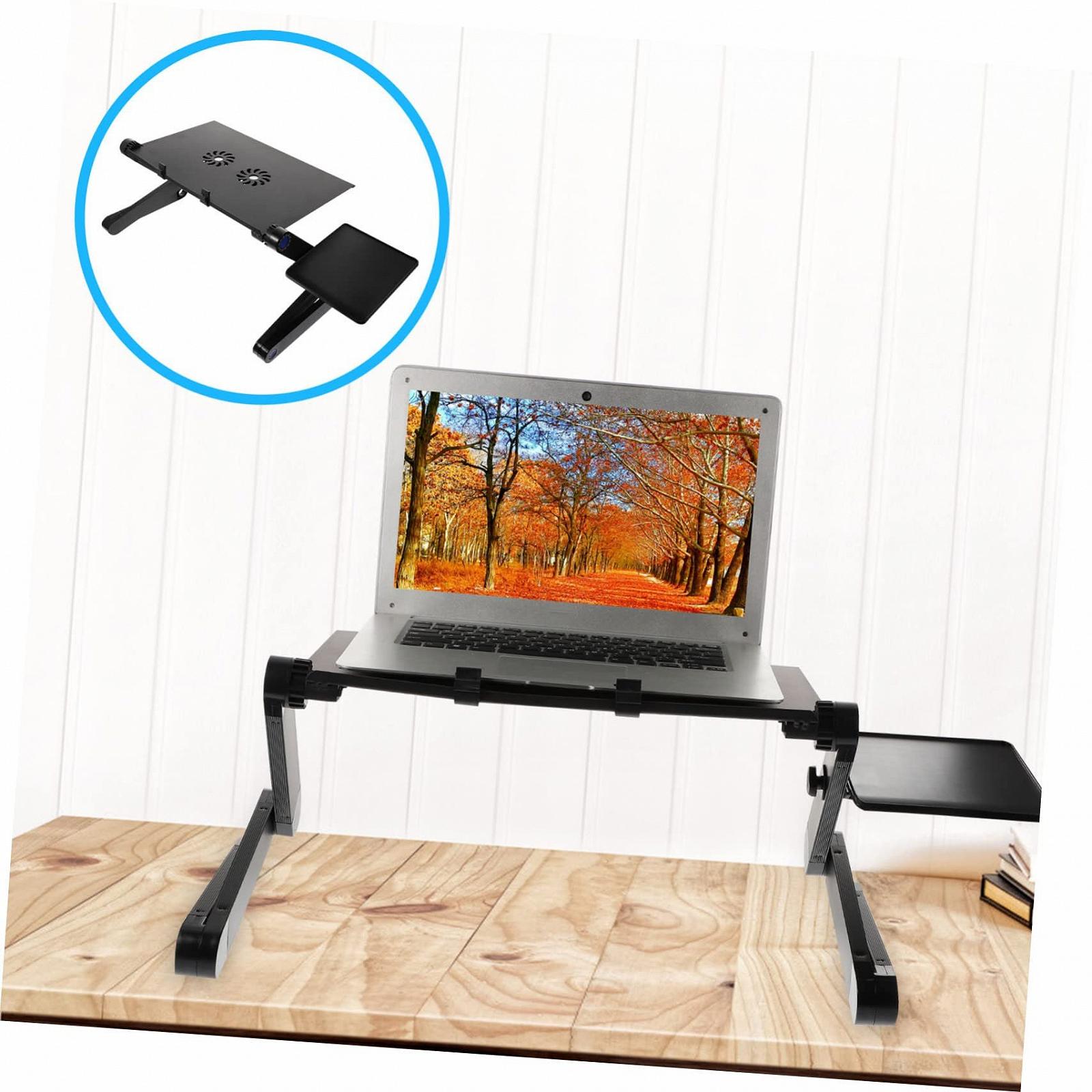 Подставка для ноутбука алюминиевая складная с функцией охлаждения портативная и стабильная для дома и путешествий для комфортной работы на ноутбуке, фото №3