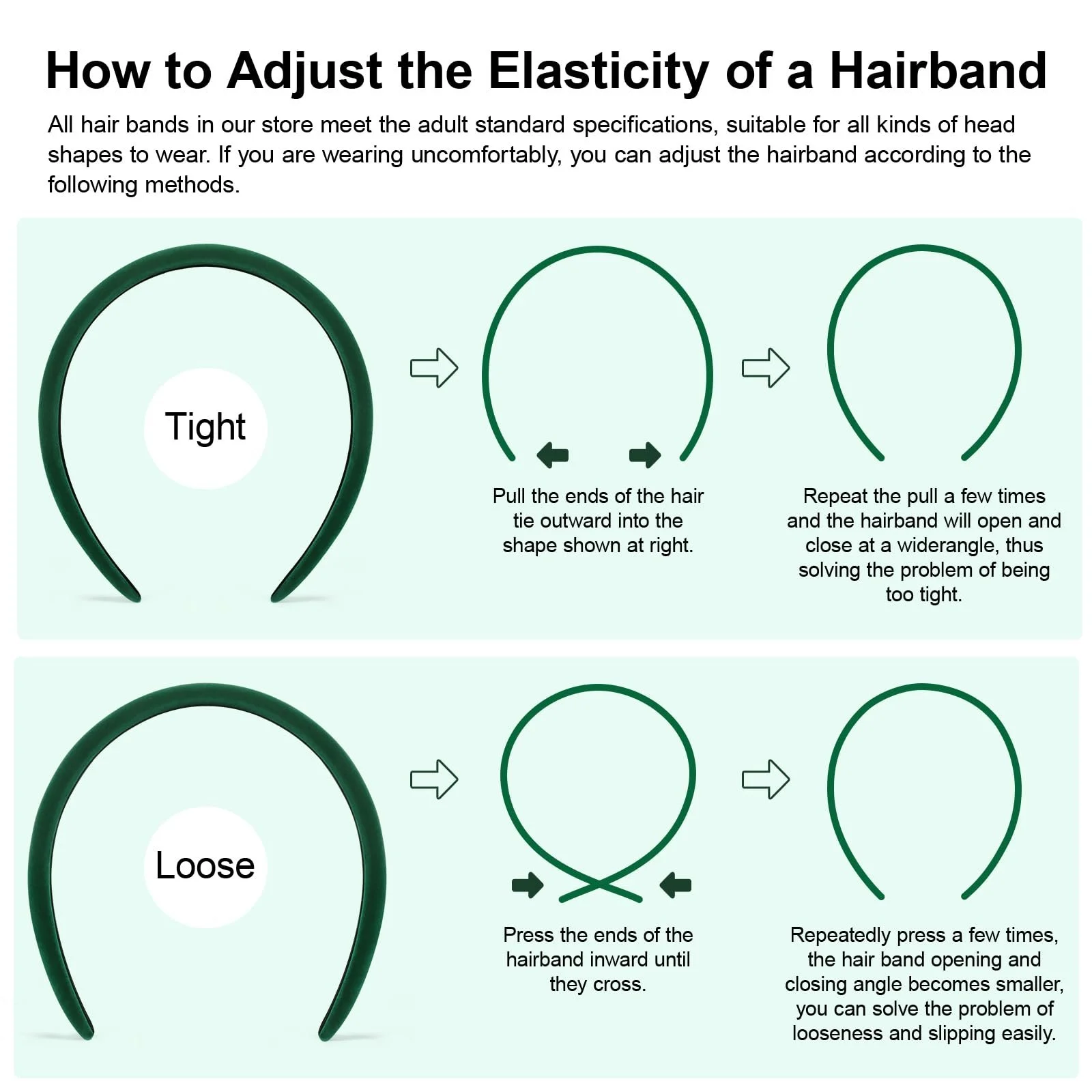 Обруч DRESHOW для жінок та дівчат, 4 штуки, вузлова, широка, в стилі бохо, нековзка, фото №4