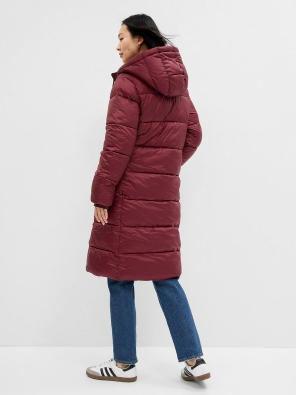 Пальто GAP MAXI LOGO PUFFER SHINE COAT XS Бордовый, фото №2