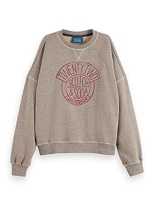 Женский свитшот оверсайз с рисунком на груди Scotch & Soda - Фото 1