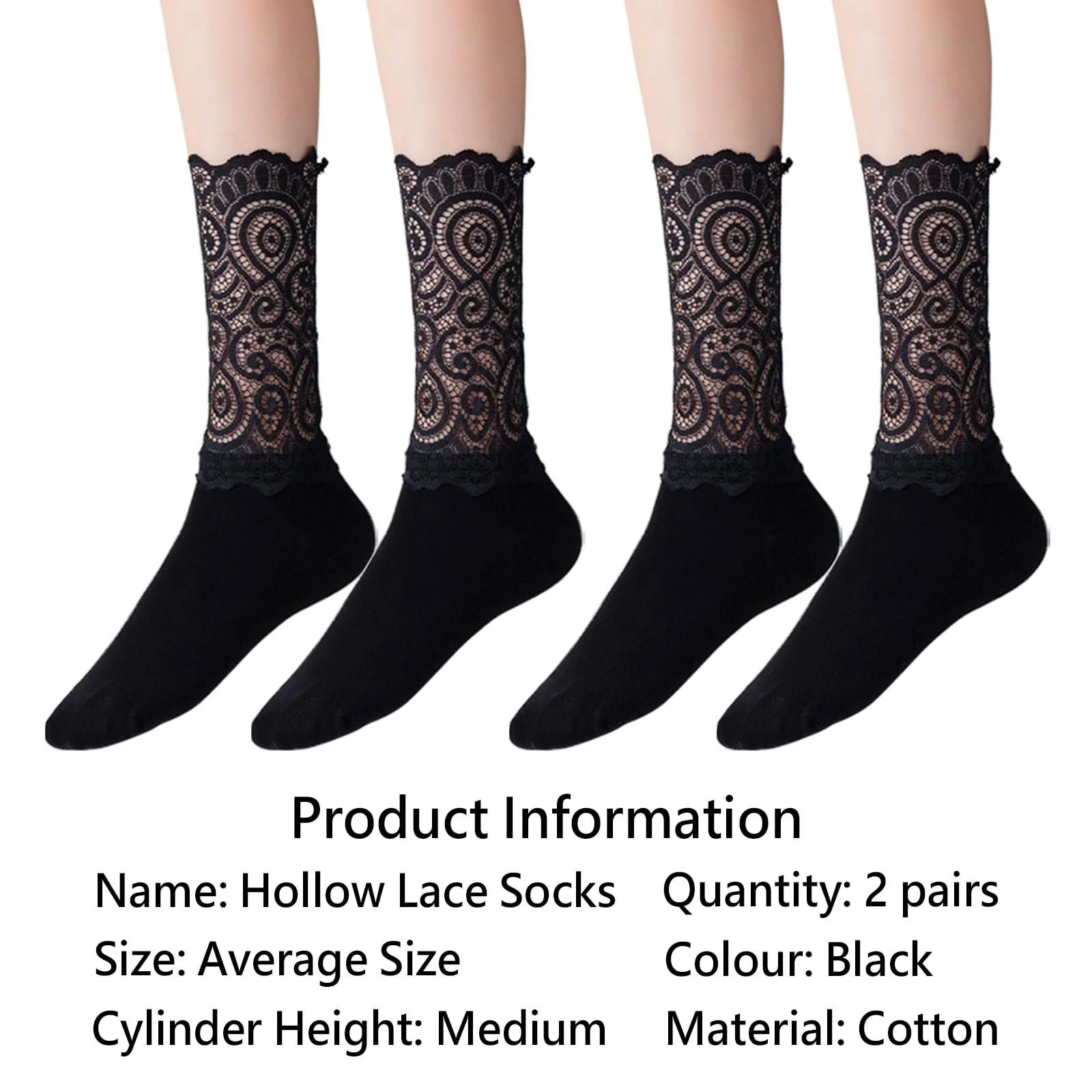 Шкарпетки з мереживом (2 пари), фото №2