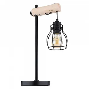 Настольная лампа GLOBO LIGHTING Дерево Металл Регулируемая 1x E27 27x16x48 см Черный - Фото 1