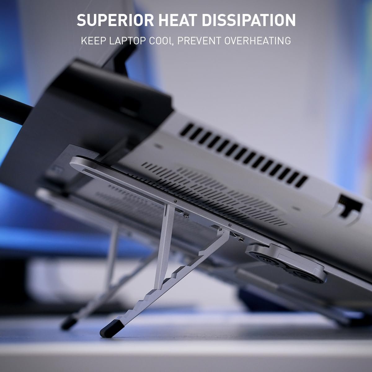 Подставка для ноутбука NSMO - складная регулируемая эргономичная алюминиевая подставка с 5 уровнями регулировки высоты, теплоотводом, нескользящей конструкцией, портативная для 11"-16" (11-16), фото №4 Подставка для ноутбука NSMO - складная регулируемая эргономичная алюминиевая подставка с 5 уровнями регулировки высоты, теплоотводом, нескользящей конструкцией, портативная для 11"-16" (11-16), фото №4