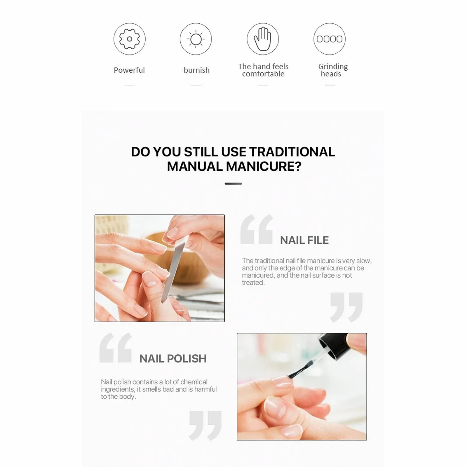 Електричний набір для манікюру Суха батарея Портативний, фото №5