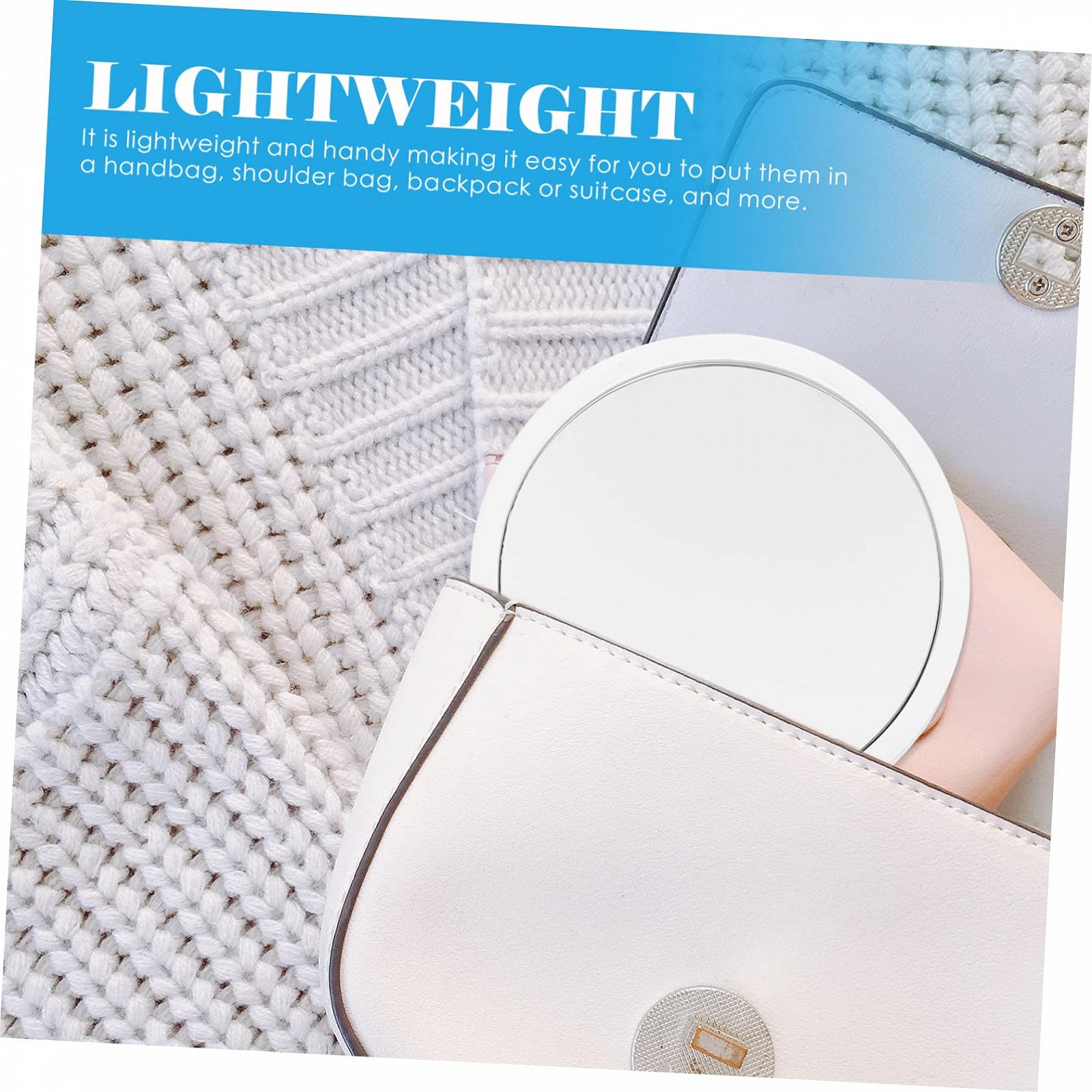 Ручное зеркало Angoily Круглое Серебряное Белое, фото №4 Ручное зеркало Angoily Круглое Серебряное Белое, фото №4