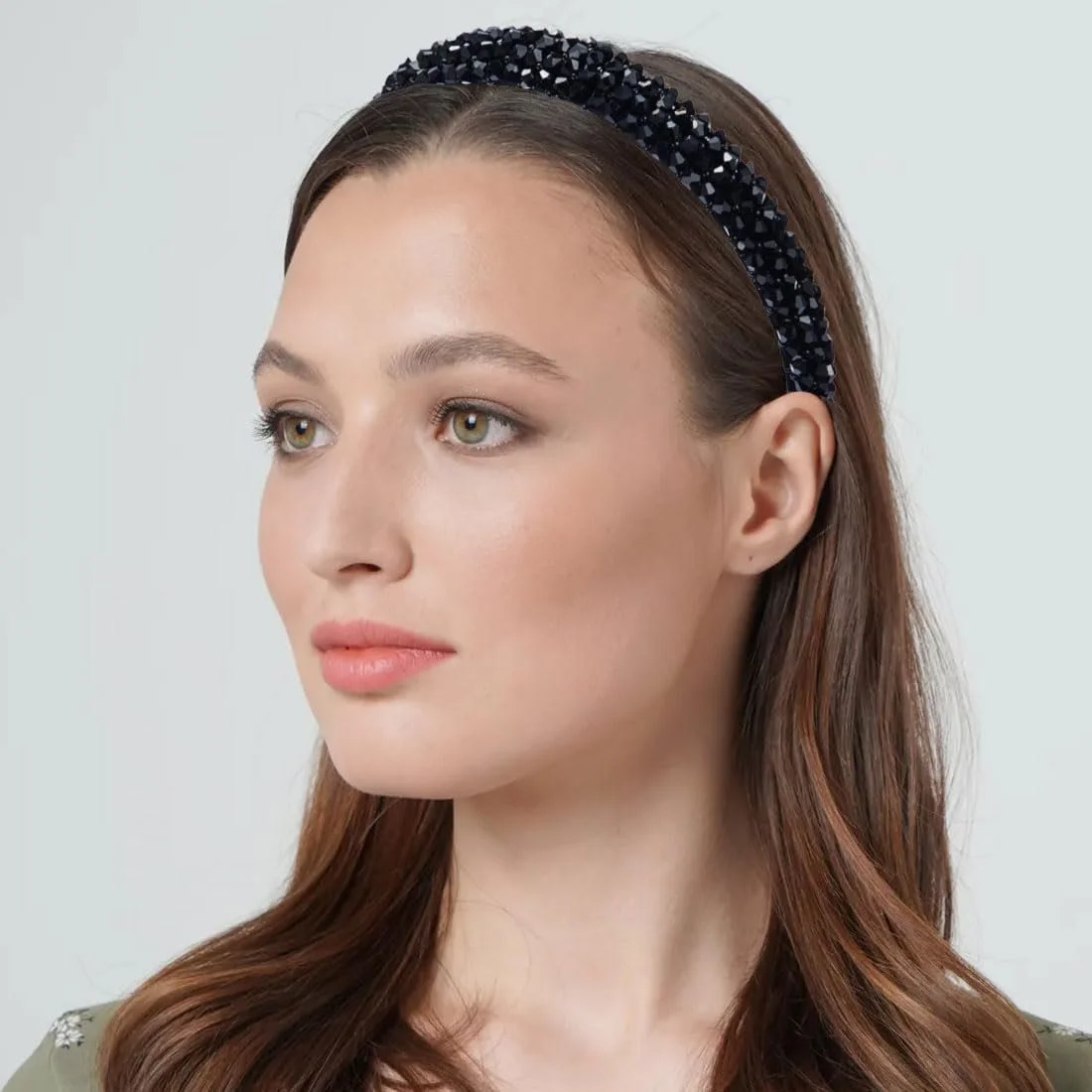 Жіночий обруч для волосся з кристалами Чорний, фото №5 Жіночий обруч для волосся з кристалами Чорний, фото №5