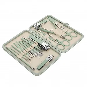 Купить Набор для маникюра Healvian 18 предметов Зеленый - Фото 1 Набор для маникюра Healvian 18 предметов Зеленый - Фото 1