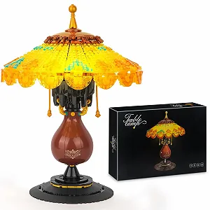 Конструктор-лампа настольная в винтажном стиле HIGH GODO, 804 детали, с LED подсветкой, классическая модель настольной лампы, креативный подарок для коллекционеров, взрослых и подростков - Фото 1