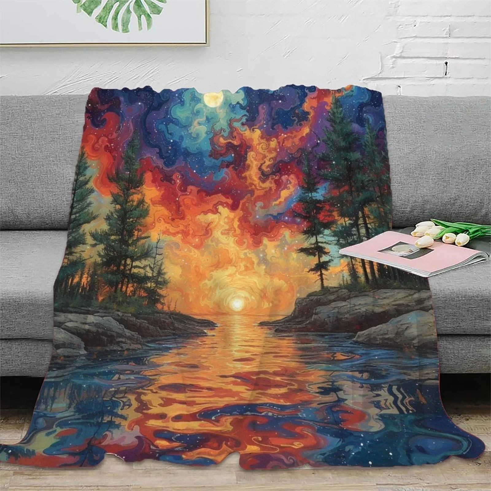 Покрывало VFKLZCNYR Пейзаж 3D-печать Цветочный 180 x 200, фото №2 Покрывало VFKLZCNYR Пейзаж 3D-печать Цветочный 180 x 200, фото №2