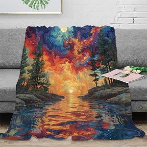 Покривало VFKLZCNYR Пейзаж 3D-друк Квітковий 180 x 200 synthetic.ua - Фото 1