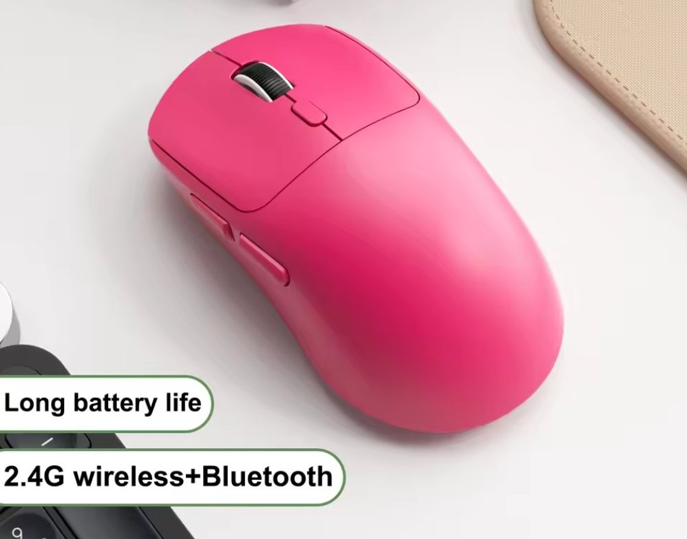 Мышь беспроводная VYNEX M348 6400 DPI 1000 Hz 500 mAh Rose Red, фото №2