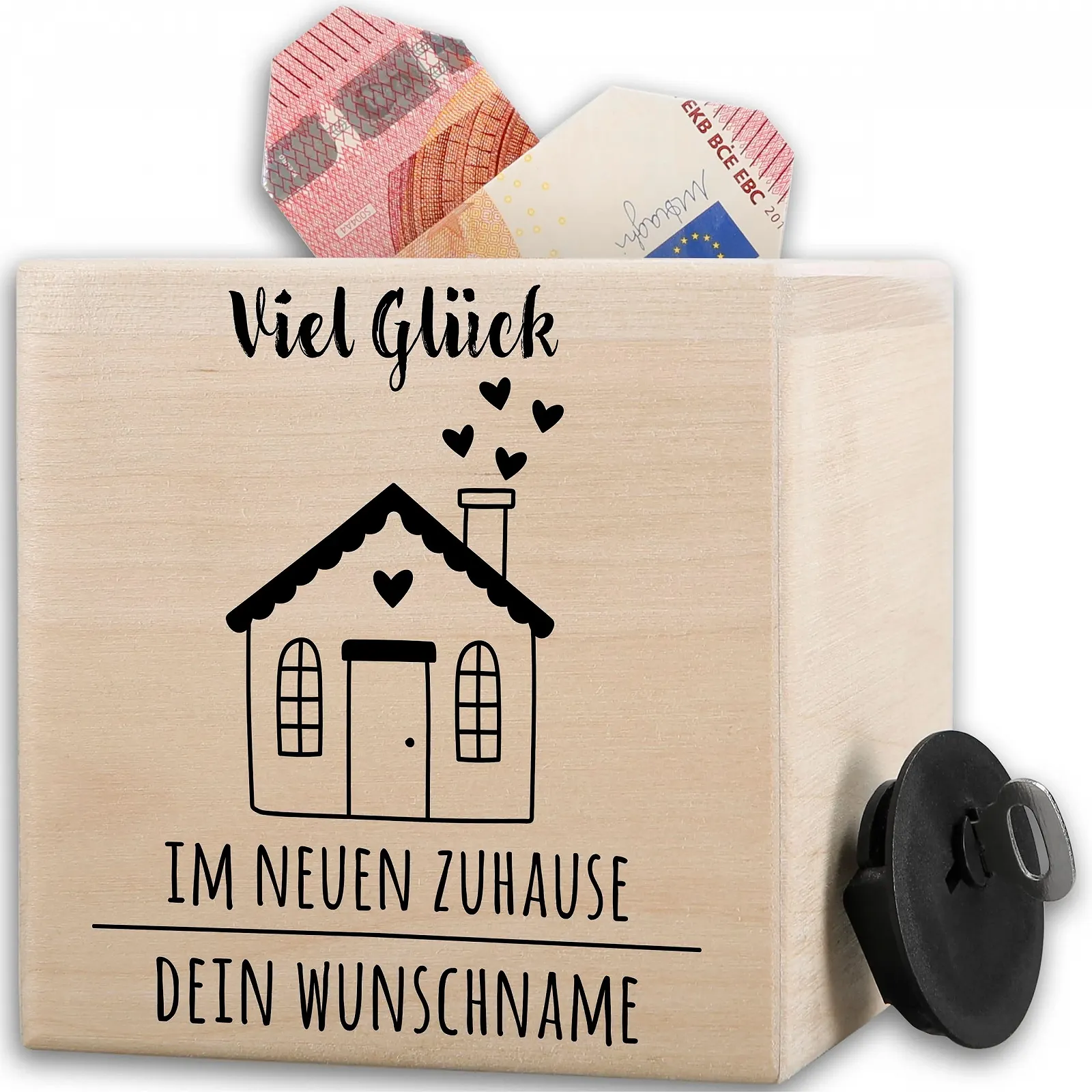 Скарбничка дерев'яна Good Luck in the New Home, фото №1