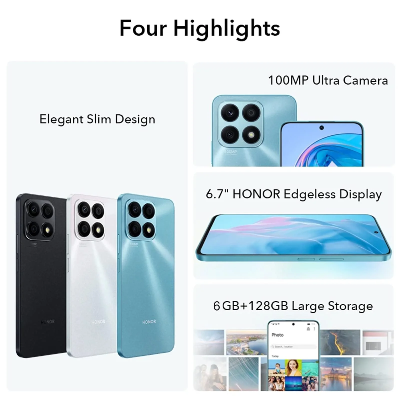 Смартфон Honor X8a 4G 6/128GB Black, фото №2 Смартфон Honor X8a 4G 6/128GB Black, фото №2