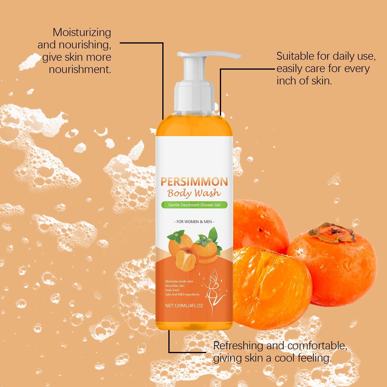 Гель для душу Persimmon Nourishing Body Wash проти запаху 120 мл, фото №6