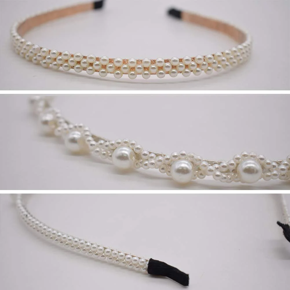 Набор обручей на голову с жемчугом., фото №3