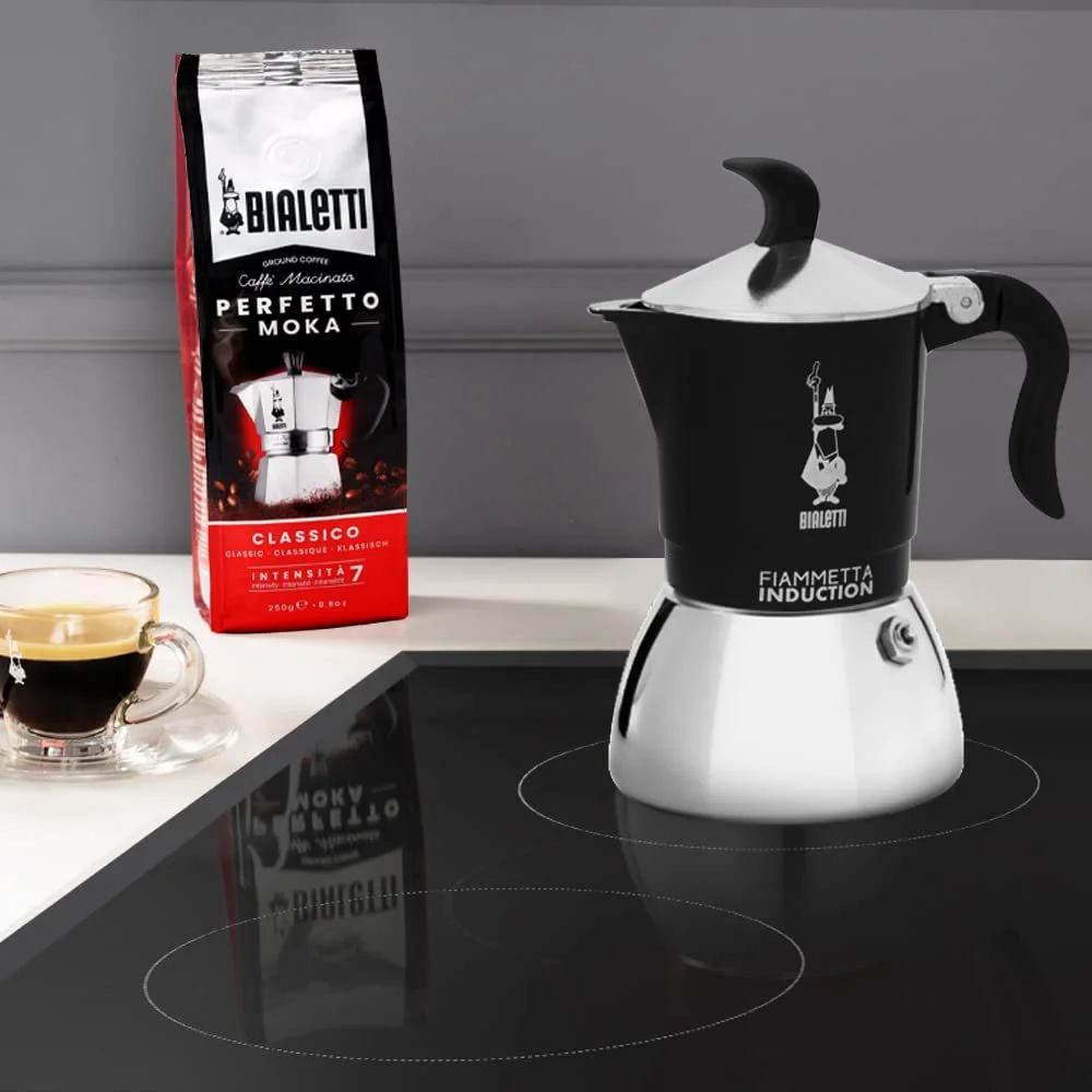 Кофеварка Bialetti Fiammetta Индукционная 2 чашки (100 мл) Черная, фото №3 Кофеварка Bialetti Fiammetta Индукционная 2 чашки (100 мл) Черная, фото №3